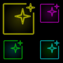 Aufkleber - Photography sign neon color set icon. Simple thin line, outline vector of image icons for ui and ux, website or mobile application
