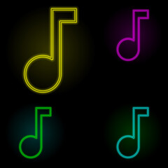 Aufkleber - Music sign neon color set icon. Simple thin line, outline vector of image icons for ui and ux, website or mobile application