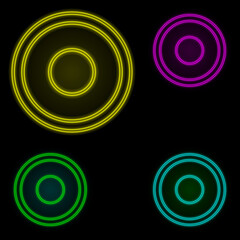 Aufkleber - Rec sign neon color set icon. Simple thin line, outline vector of image icons for ui and ux, website or mobile application