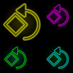 Aufkleber - Rotate sign neon color set icon. Simple thin line, outline vector of image icons for ui and ux, website or mobile application