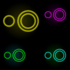Aufkleber - HDR sign neon color set icon. Simple thin line, outline vector of image icons for ui and ux, website or mobile application