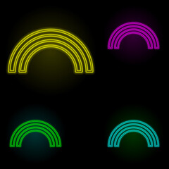 Aufkleber - Semicircles sign neon color set icon. Simple thin line, outline vector of image icons for ui and ux, website or mobile application