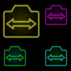 Aufkleber - Switch camera sign neon color set icon. Simple thin line, outline vector of image icons for ui and ux, website or mobile application