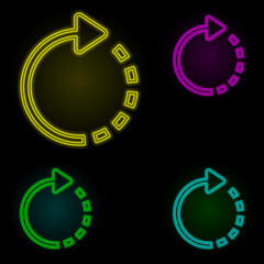 Aufkleber - Rotate right sign neon color set icon. Simple thin line, outline vector of image icons for ui and ux, website or mobile application