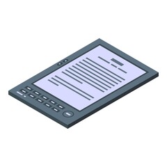 Poster - Digital ebook icon. Isometric of digital ebook vector icon for web design isolated on white background