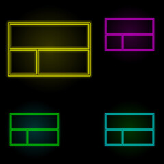 Aufkleber - Layout sign neon color set icon. Simple thin line, outline vector of image icons for ui and ux, website or mobile application