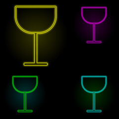 Aufkleber - wineglass neon color set icon. Simple thin line, outline vector of kitchen icons for ui and ux, website or mobile application