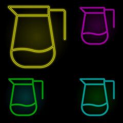 Poster - carafe for water neon color set icon. Simple thin line, outline vector of kitchen icons for ui and ux, website or mobile application