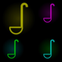 Aufkleber - ladle neon color set icon. Simple thin line, outline vector of kitchen icons for ui and ux, website or mobile application