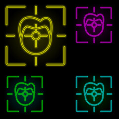 Aufkleber - Facial recognition, augmented reality neon color set icon. Simple thin line, outline vector of augmented reality icons for ui and ux, website or mobile application