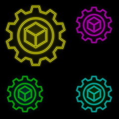 Aufkleber - Augmented reality, setting neon color set icon. Simple thin line, outline vector of augmented reality icons for ui and ux, website or mobile application