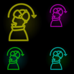 Aufkleber - Augmented reality, vr, man, incline neon color set icon. Simple thin line, outline vector of augmented reality icons for ui and ux, website or mobile application