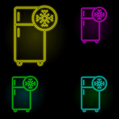Aufkleber - refrigerator sign neon color set icon. Simple thin line, outline vector of automation icons for ui and ux, website or mobile application