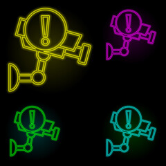Aufkleber - surveillance camera sign neon color set icon. Simple thin line, outline vector of automation icons for ui and ux, website or mobile application