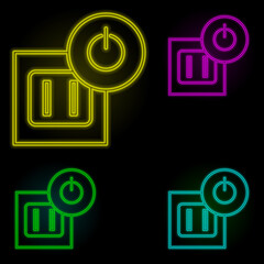 Aufkleber - electrical outlet neon color set icon. Simple thin line, outline vector of automation icons for ui and ux, website or mobile application