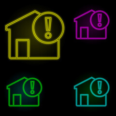Aufkleber - exclamation mark neon color set icon. Simple thin line, outline vector of automation icons for ui and ux, website or mobile application