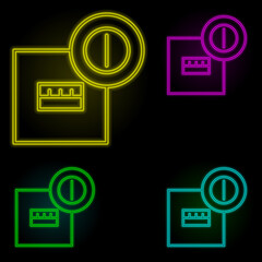Aufkleber - electrical box neon color set icon. Simple thin line, outline vector of automation icons for ui and ux, website or mobile application