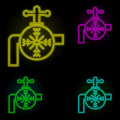 Aufkleber - cold water sign neon color set icon. Simple thin line, outline vector of automation icons for ui and ux, website or mobile application