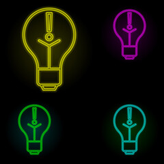 Aufkleber - exclamation mark neon color set icon. Simple thin line, outline vector of automation icons for ui and ux, website or mobile application
