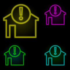 Aufkleber - exclamation mark neon color set icon. Simple thin line, outline vector of automation icons for ui and ux, website or mobile application