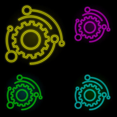 Aufkleber - automation mark neon color set icon. Simple thin line, outline vector of automation icons for ui and ux, website or mobile application