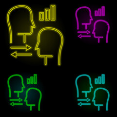 Aufkleber - hands, signal, arrow icon neon color set icon. Simple thin line, outline vector of business icons for ui and ux, website or mobile application