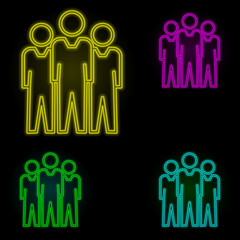 Aufkleber - team, work, leader icon neon color set icon. Simple thin line, outline vector of business icons for ui and ux, website or mobile application