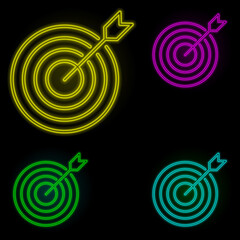 Aufkleber - target, arrow icon neon color set icon. Simple thin line, outline vector of business icons for ui and ux, website or mobile application