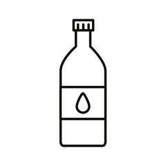 Canvas Print - beverage water bottle with drop line icon