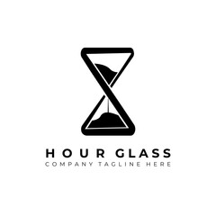 Hourglass logo vector illustration design, simple creative hourglass logo symbol icon template design