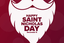 Saint Nicholas Day. December 6. Holiday Concept. Template For Background, Banner, Card, Poster With Text Inscription. Vector EPS10 Illustration.