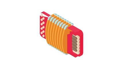 Poster - Modern accordion animation of cartoon icon on white background
