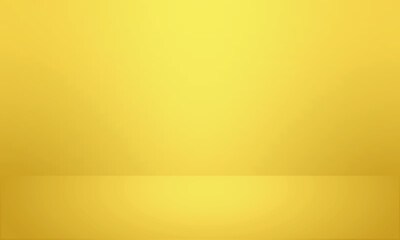 Fototapete - Gold, yellow empty room studio gradient used for background and display your product.
