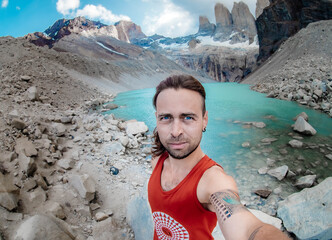 Wall Mural - man in the mountains