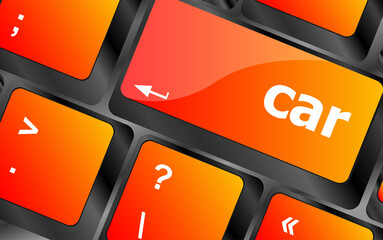 Poster - Car Delivery button computer keyboard keys, business concept