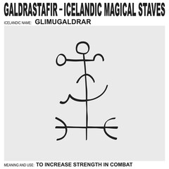 Canvas Print - vector icon with ancient Icelandic magical staves Glimugaldrar. Symbol means and is used to increase strength in combat