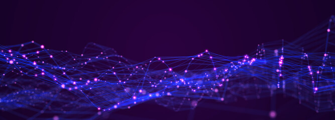 Aufkleber - Digital technology background. Network connection. Futuristic background for presentation design. 3d rendering.