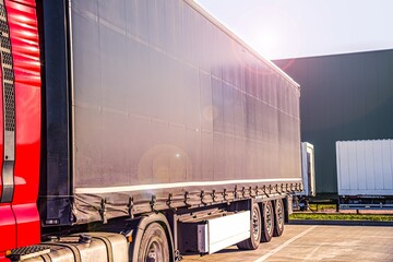 truck awaiting loading or unloading, transport logistics