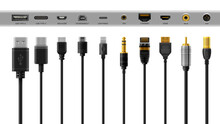 Black Cable Adapters, USB Charger, Connector Wires