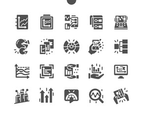 Poster - Graphic infographic dashboard. Web analytic information. Statistic charts for planning and accounting, analysis, audit, management, marketing. Vector Solid Icons. Simple Pictogram