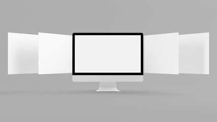 Computer screens floating mock up