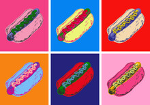 Hotdog Vector Illustration Pop Art Style