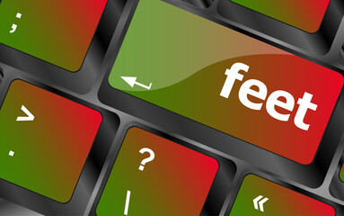Aufkleber - feet word on keyboard key, notebook computer button