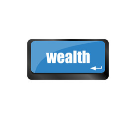 Aufkleber - cloud icon with wealth word on computer keyboard key