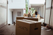 © Maskot - Female friends carrying cardboard boxes during relocation