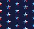 Patriotic stars seamless pattern - Texas lone star repeat print design on dark navy background