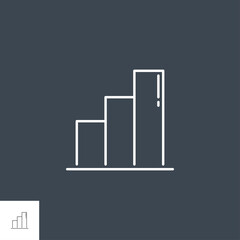 Wall Mural - bar chart related vector line icon. isolated on black background. editable stroke.