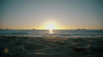 Wall Mural - Sun going down on Formentera beach