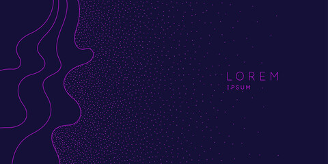 Poster - Background with glitter to place the inscription. Poster with lines consisting of particles.