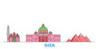 Egypt, Giza cityscape line vector. Travel flat city landmark, oultine illustration, line world icons